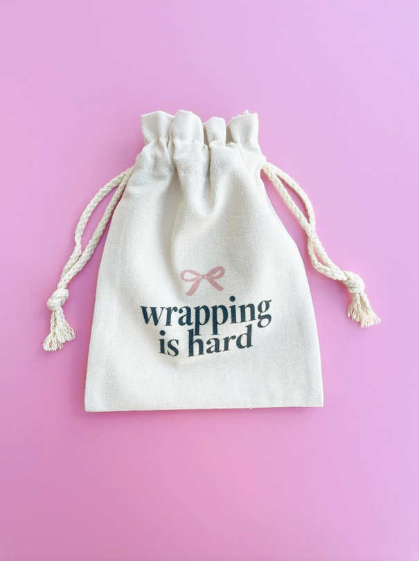 Wrapping is Hard Canvas Gift Bag-Gift Bags-Dear Me Southern Boutique, located in DeRidder, Louisiana