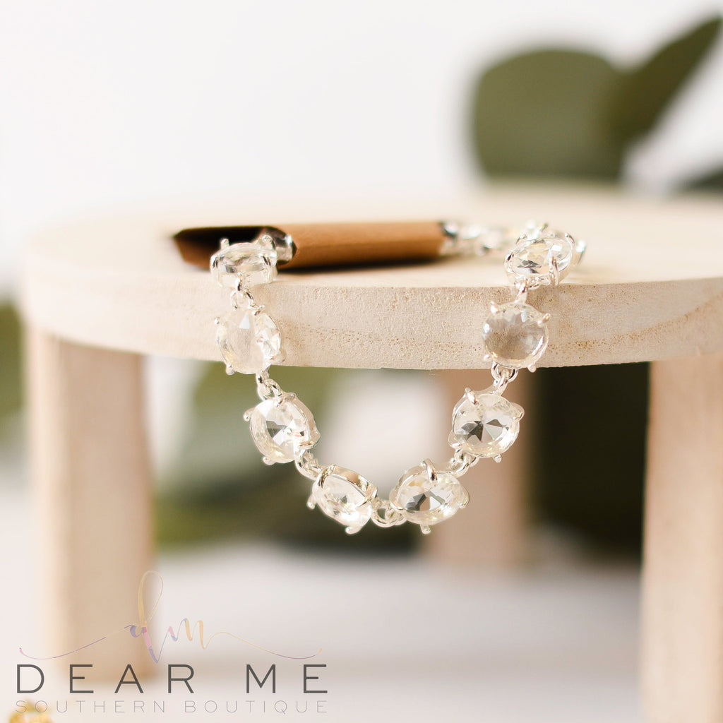 Brilliant Crystal Clear Bracelet - Round-Bracelets-Dear Me Southern Boutique, located in DeRidder, Louisiana