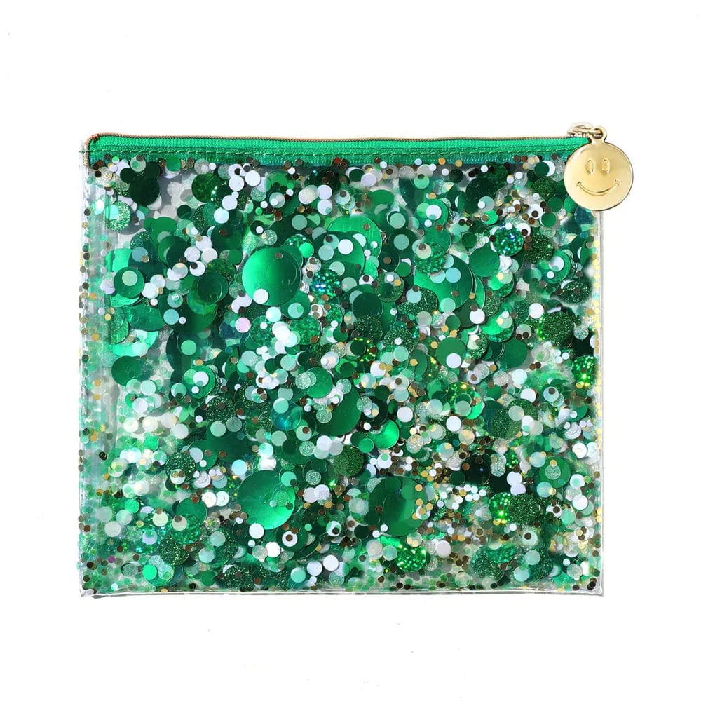 Confetti Everything Pouch- Green Envy-Bags-Dear Me Southern Boutique, located in DeRidder, Louisiana