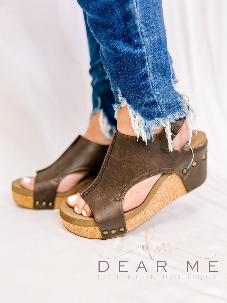 Corky Carley Chocolate Smooth-Shoes-Dear Me Southern Boutique, located in DeRidder, Louisiana