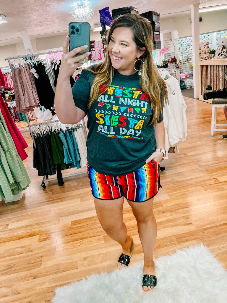 Fiesta All Night Tee-Dear Me Southern Boutique, located in DeRidder, Louisiana