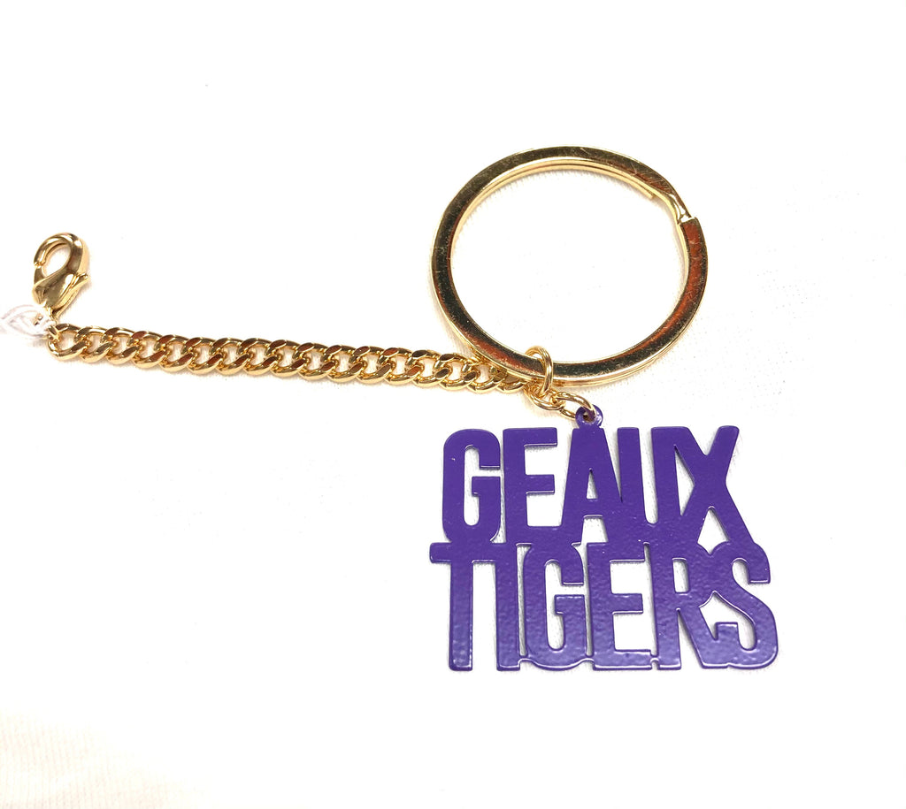 Geaux Tigers Keychain-Dear Me Southern Boutique, located in DeRidder, Louisiana
