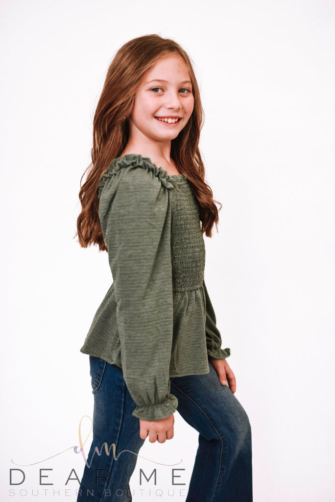 Girl's Pull On Flare Denim Jeans-Kids-Dear Me Southern Boutique, located in DeRidder, Louisiana