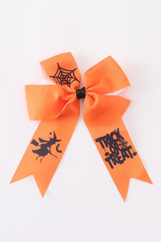 Orange Trick or Treat Witch Bow-Dear Me Southern Boutique, located in DeRidder, Louisiana