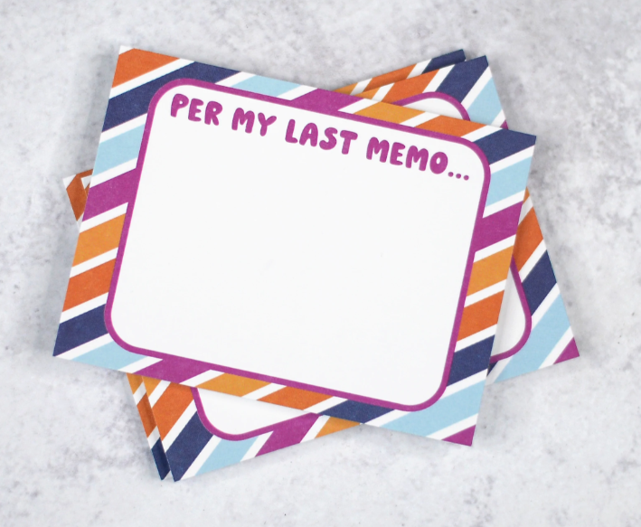 Per My Last Memo Sticky Notes-Dear Me Southern Boutique, located in DeRidder, Louisiana