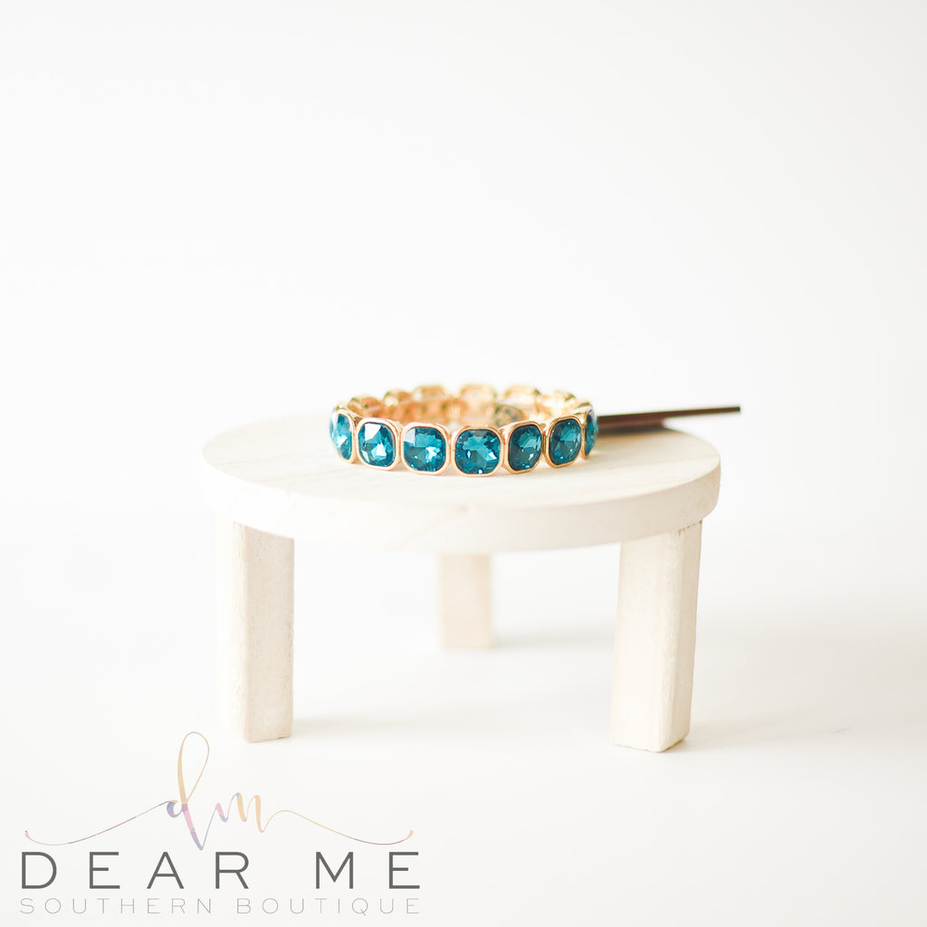 Pretty In Teal Bracelet-Bracelets-Dear Me Southern Boutique, located in DeRidder, Louisiana