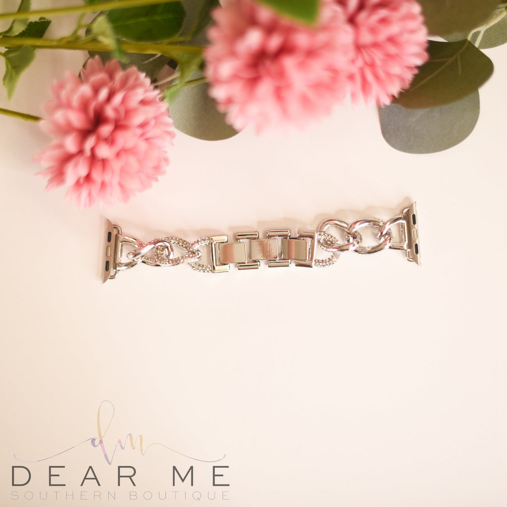 Silver Chain Glitzy Watch Band-Watch Band-Dear Me Southern Boutique, located in DeRidder, Louisiana