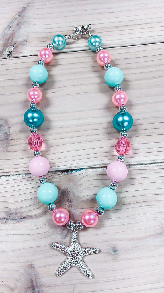 Starfish Bubblegum necklace-Kids Jewelry-Dear Me Southern Boutique, located in DeRidder, Louisiana