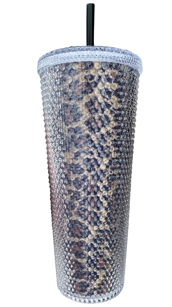 Studded Tumbler | Leopard-Apparel & Accessories-Dear Me Southern Boutique, located in DeRidder, Louisiana