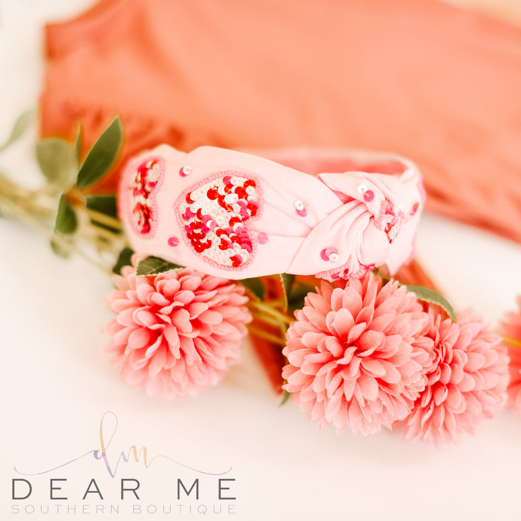 Sweetheart Sequin Headband-Dear Me Southern Boutique, located in DeRidder, Louisiana